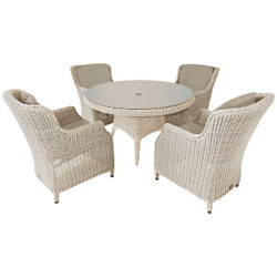 4 Seasons Outdoor Valentine High Back 4 Seater Garden Dining Set Praia